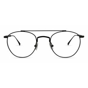 Derek Lam 288 Brushed Gun Black Leather Glasses